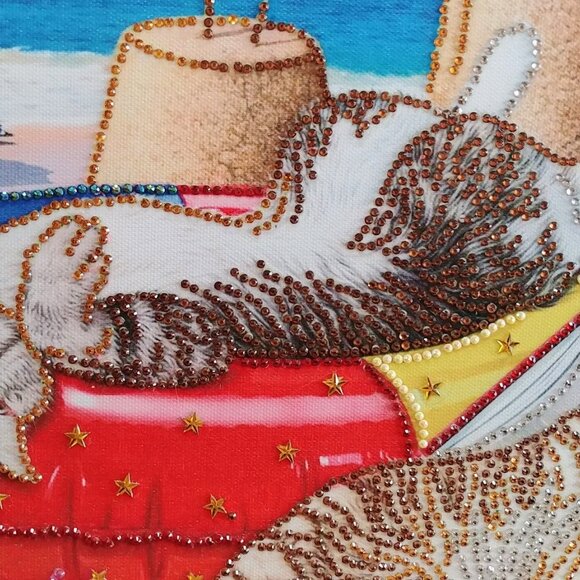 Bejeweled Cats on a Beach Art - Picture 13 of 15